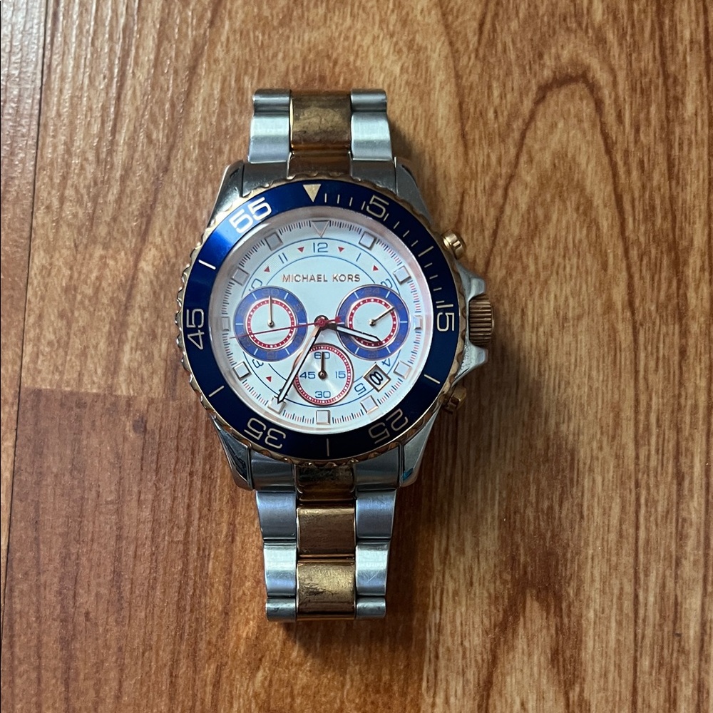 Michael Kors | Two-Tone Blue and Silver | Men's Watch